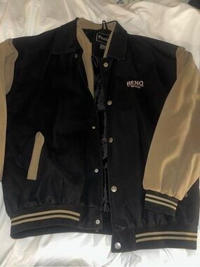 Reno Nevada Two-Tone Men's Bomber Jacket - Black & Tan